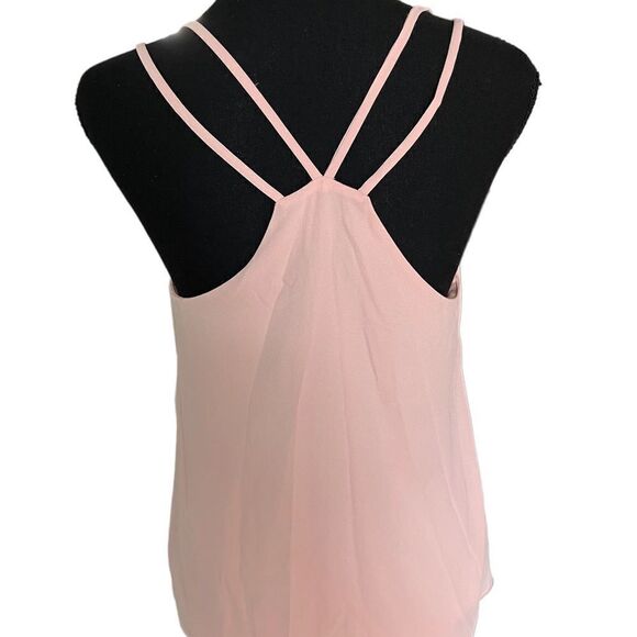 Stoosh blush pink embellished lined tank top with back straps, size S - Picture 3 of 5